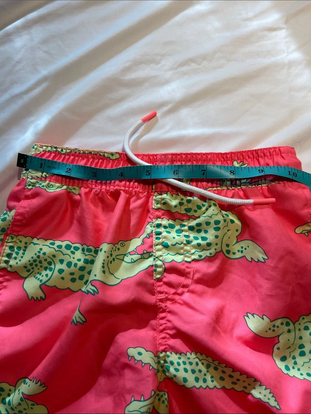 Cat & Jack Boys' Hot Pink Swim Trunks with Green Alligator Print
